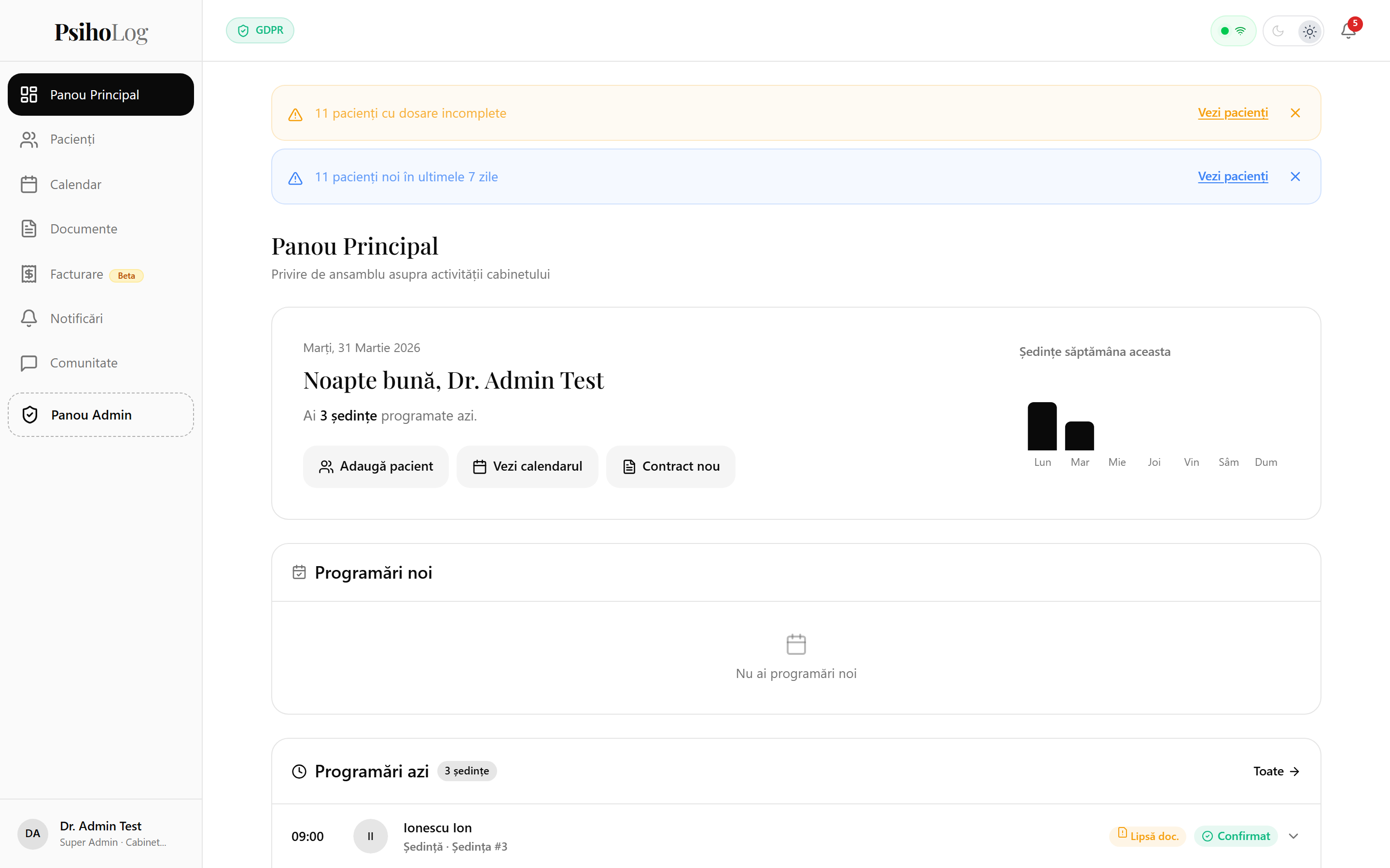 PsihoLog Dashboard